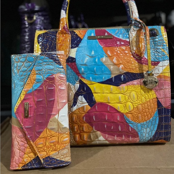 Brahmin Small Caroline expression and matching wallet